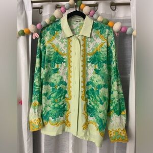 Vintage ESCADA 100% silk shirt size 38 EU or 10 US opulent design